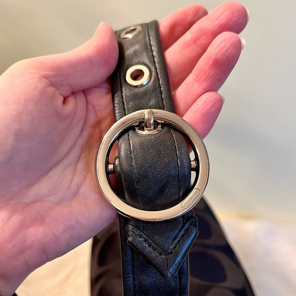 Coach Signature Print Canvas Hobo Sling Bag - Picture 5 of 7